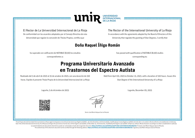 diploma de programa universitario avanzado en trastornos del espectro autista